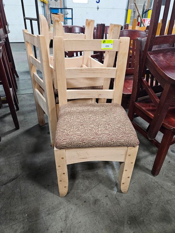 2 Wood/Padded Dining Chairs