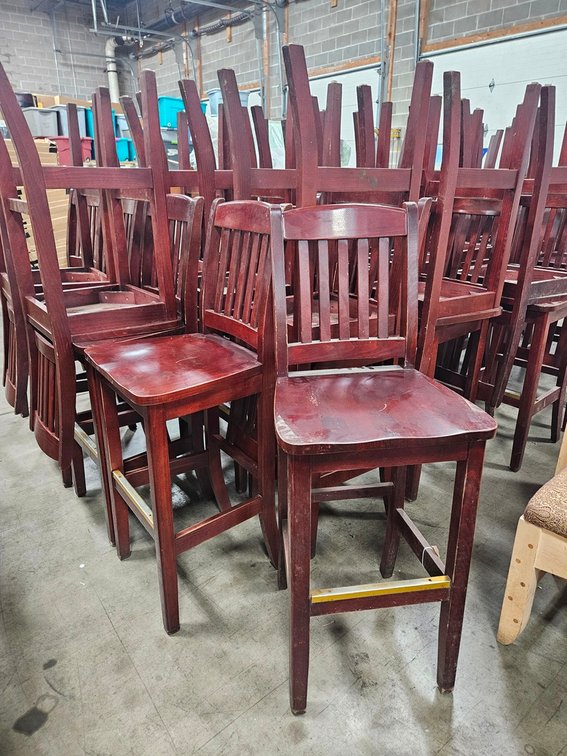 43 Wood Stools, 30" Seat Height