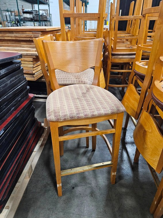 20 Waymar Wood Padded Stools, 30" Seat Height