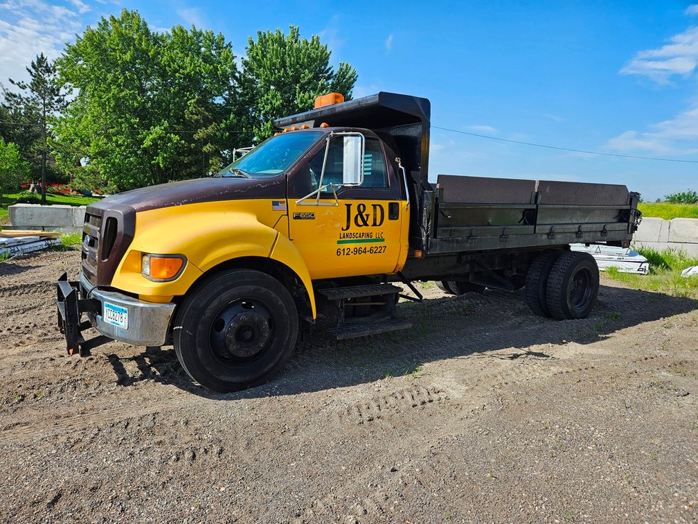 2004 Ford F-650 XL Super Duty Dump Truck with Plow