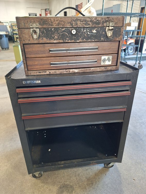Craftsman Tool Box 20"x9"x10" and 3 Drawer Cabinet 26.5"x18"x41"