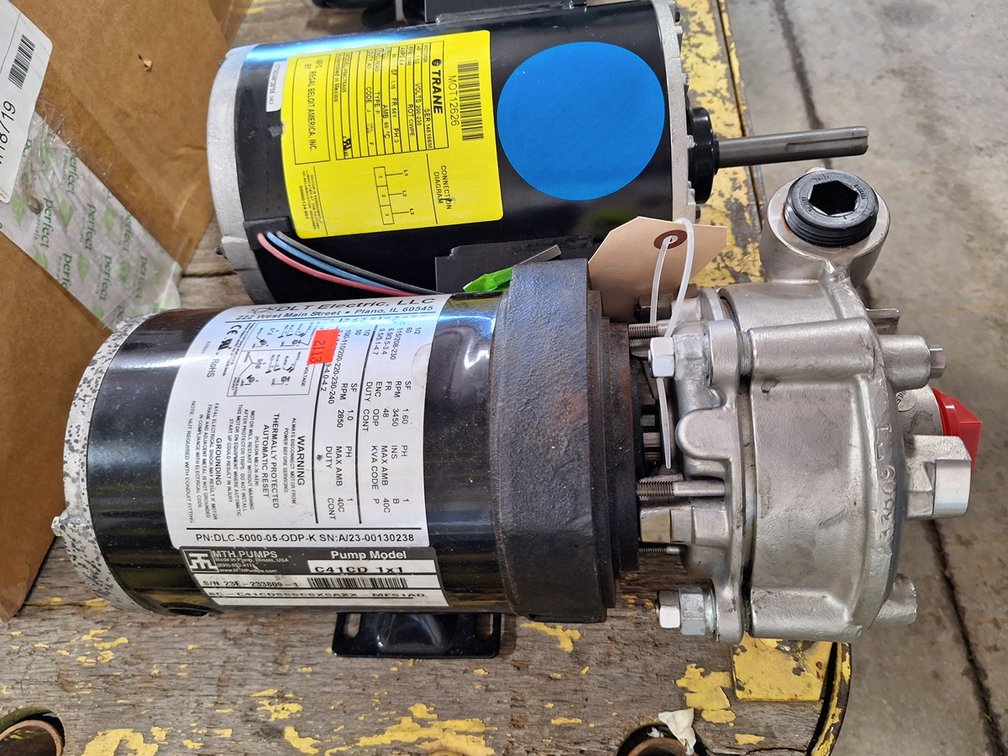 MTH C41CD 1x1 Pump 1/2 HP 1 PH, 110/230V, Trane Condenser Motor MOT12626, 1.5 HP 230V 3 PH