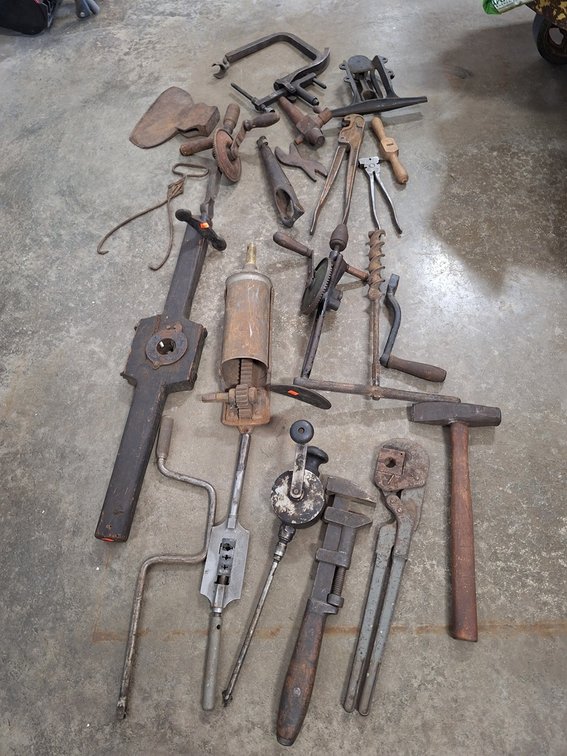 Assorted Hand Tools, Clamps, Wrenches, Torches