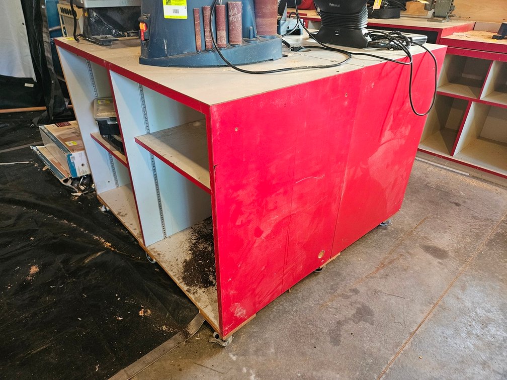 Wood Cabinet on Wheels, 48"x48"x38"