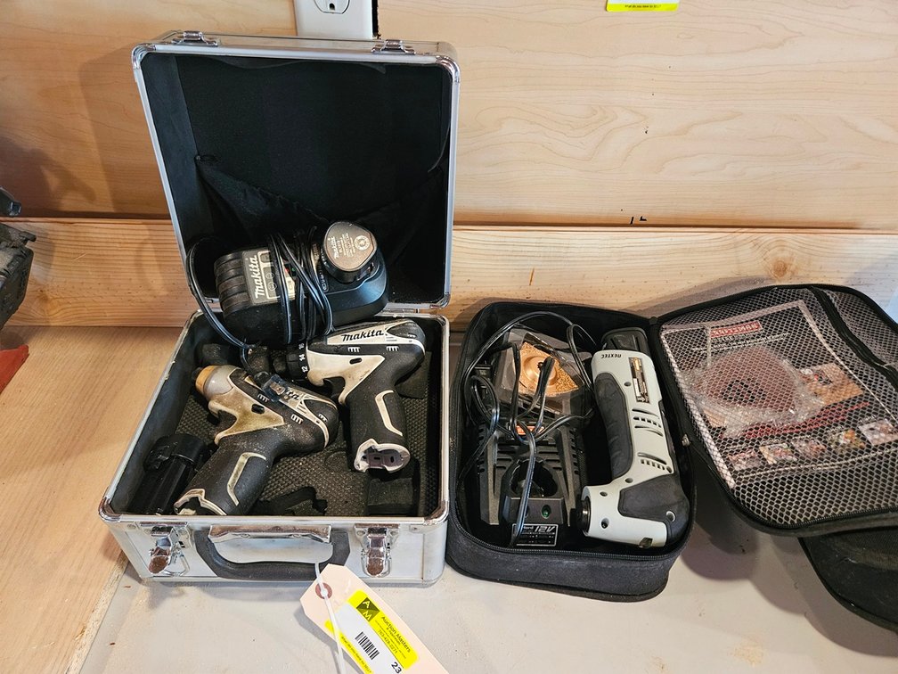 Makita 10.4V Drills with 2 Batteries and Charger, Craftsman 12V Multi Tool with Battery and Charger