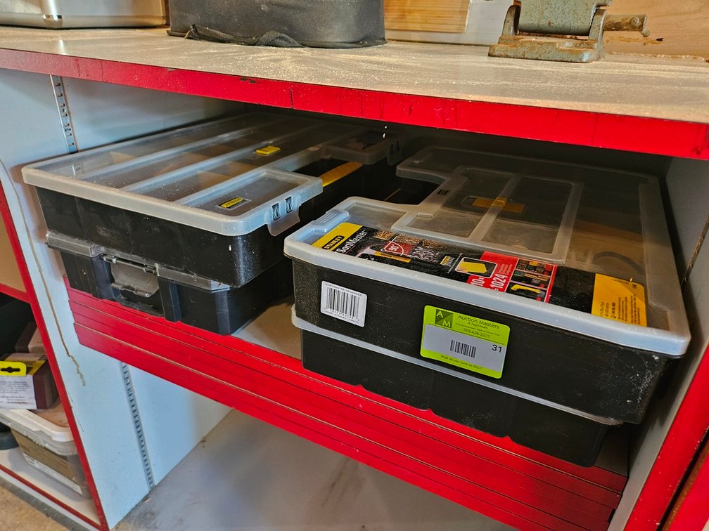 4 Stanley Hardware Organizers with Contents