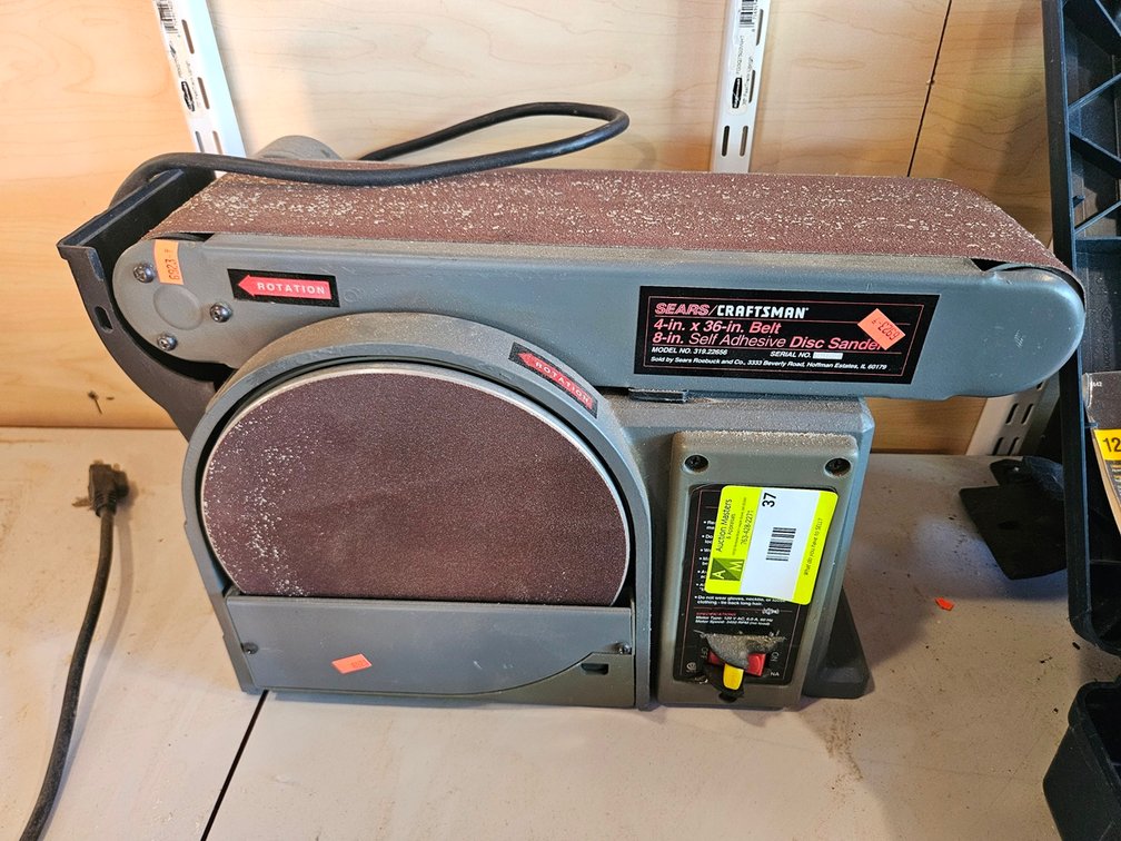 Sears/Craftsman 36"x4" Belt Sander, 8" Disc Sander, Model 319.22656
