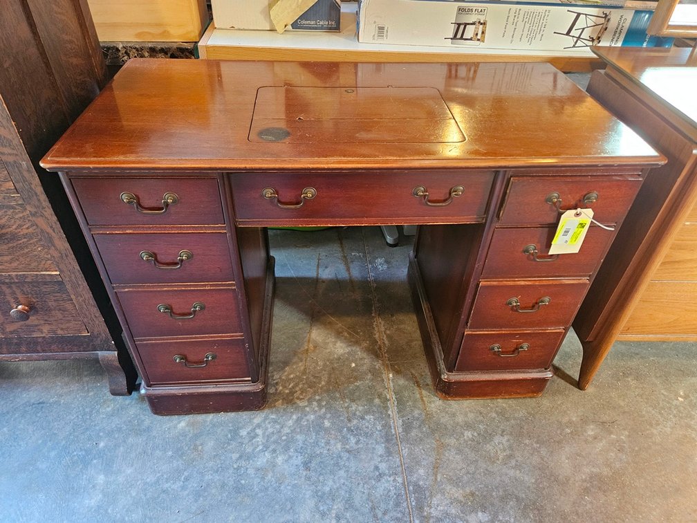 Wood Cabinet with Singer Sewing Machine