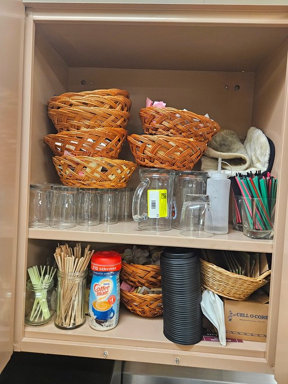 Assorted Glassware, Baskets, More