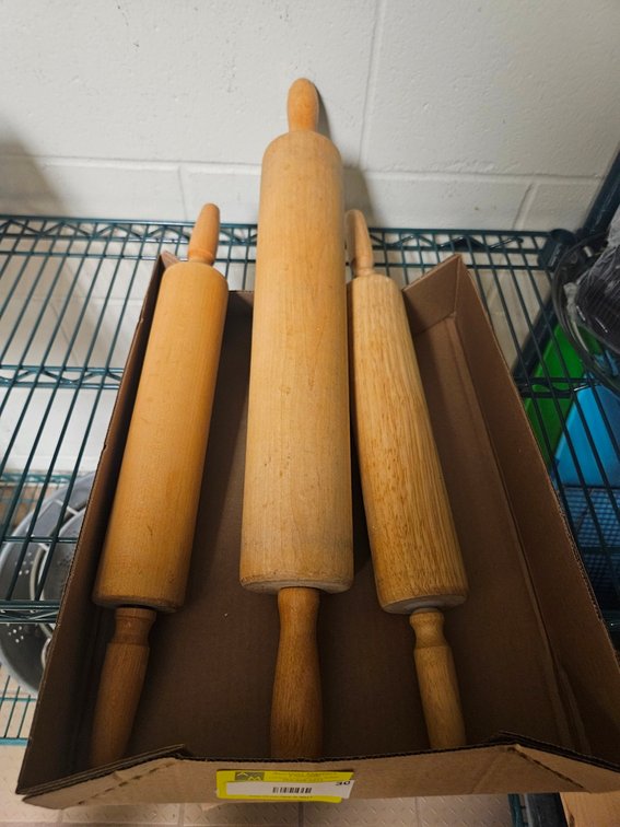 3 Wood Dough Rollers