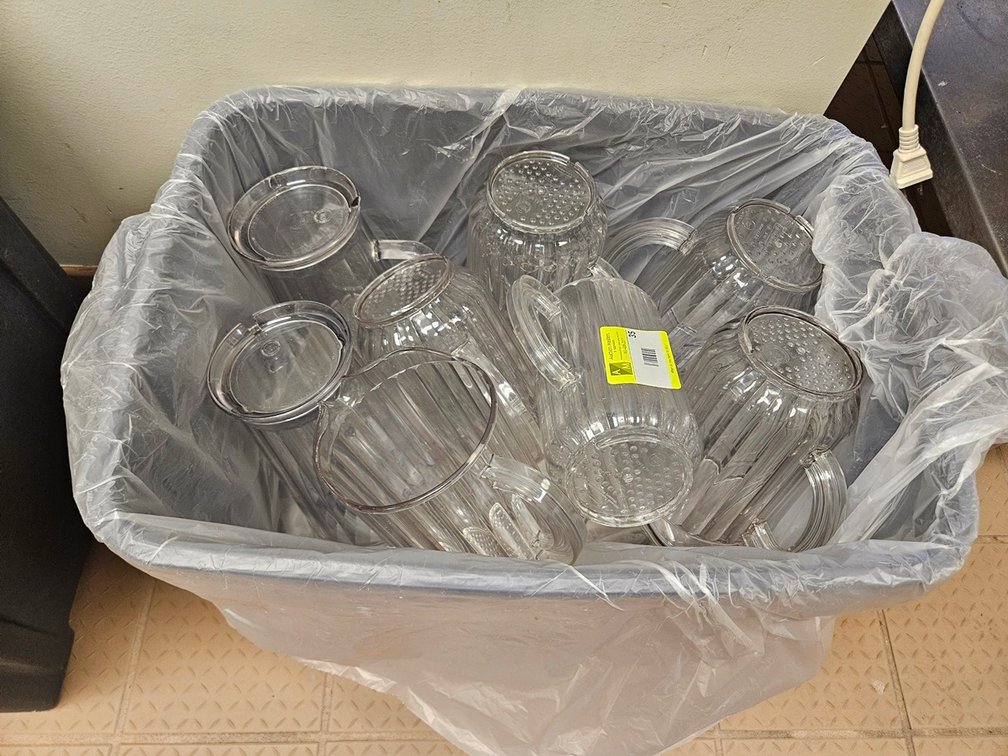 Bin Assorted Plastic Pitchers