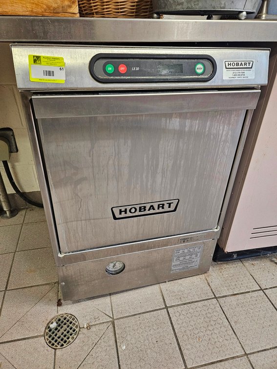 Hobart LX30 Dishwasher, Model LX30H, Serial 27-1051-066, 120/240V, 1 PH