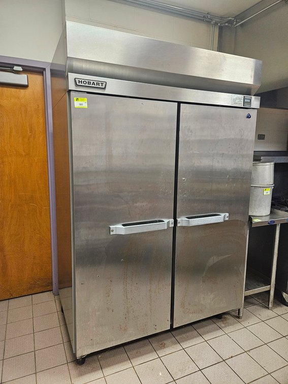 Hobart 2 Door Refrigerator on Wheels, Model Q2, 120V, 55"x34"x83"