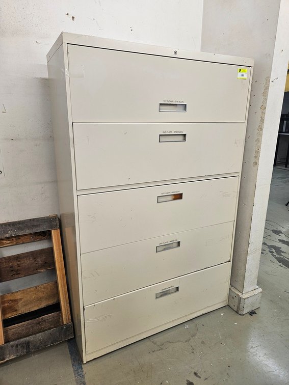 Metal 5 Drawer Lateral File Cabinet, 42"x18"x65"