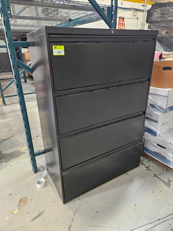 Metal 4 Drawer Lateral File Cabinet, 36"x19"x53"