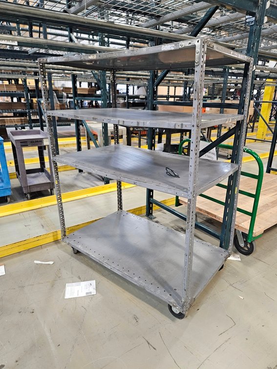 Metal 4 Tier Shelf on Wheels, 48"x30"x62"