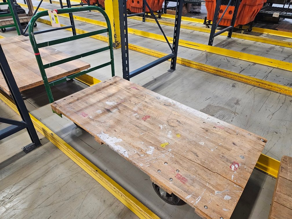 Metal/Wood Warehouse Cart, 66"x30"