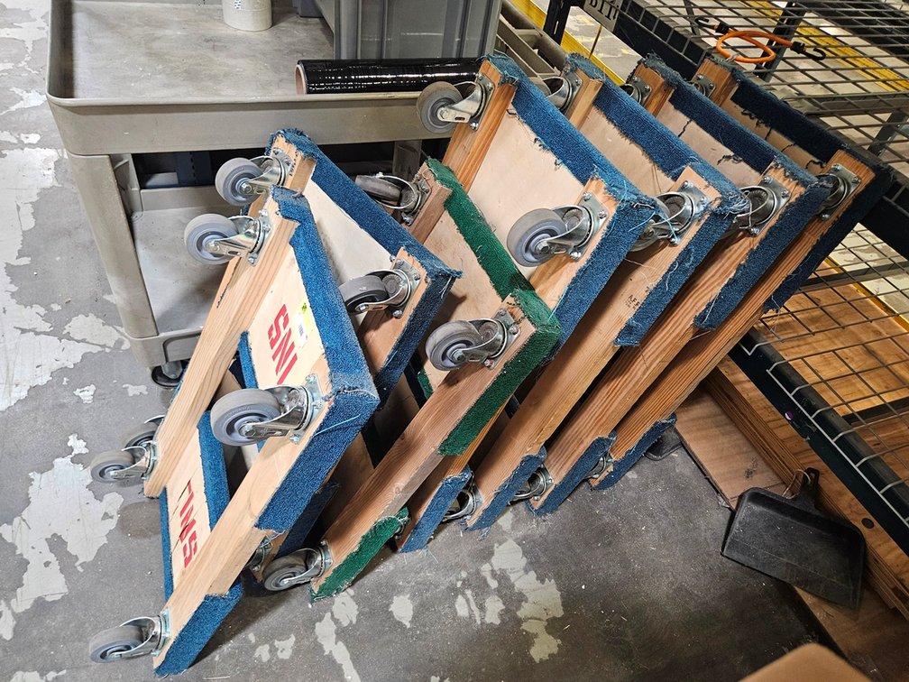 7 Assorted Moving Carts, 18"x32" to 19"x38"
