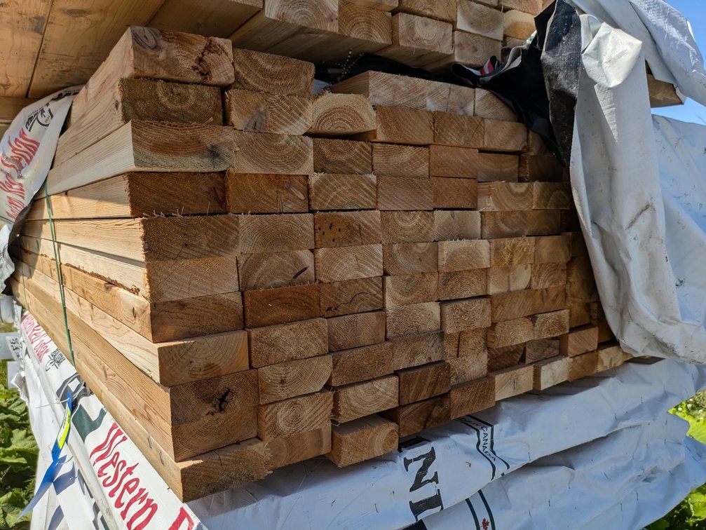 Western Red Cedar, Utility S4S, 2 x 4, 216 Linear Feet, 6' Lengths