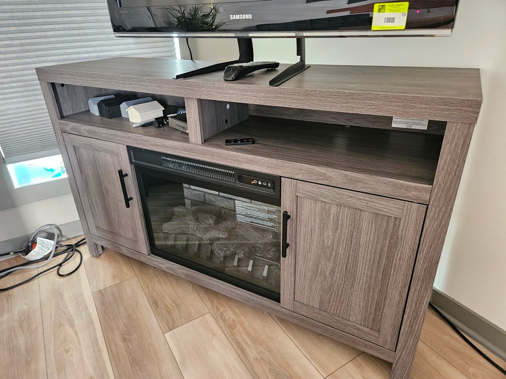 Wood Console with Electric Fireplace, 54"x15.5"x33"
