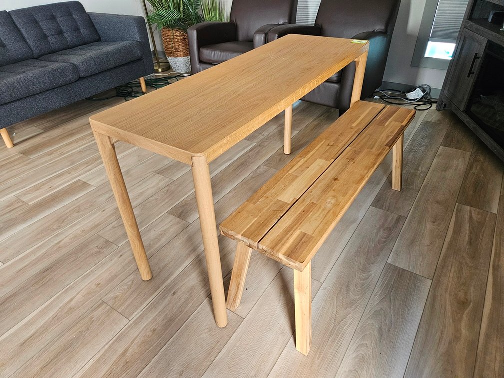 Wood Table 51.5"x17.5" with Wood 47" Bench