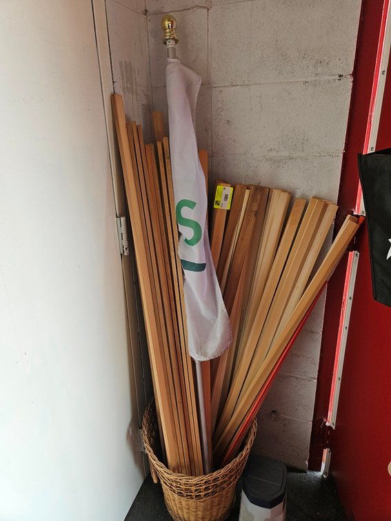 Assorted Wood Slats, Basket, Flag