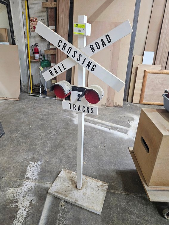 Wood Railroad Crossing Sign, 59" Tall