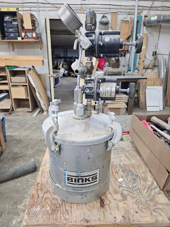 Bink Paint Sprayer Pot, Fairbanks Regulators