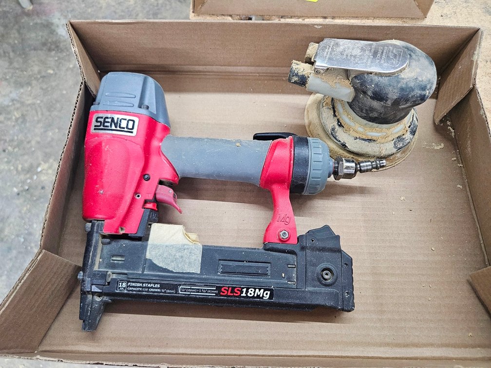 Senco Pneumatic Stapler, Dynabrade Pneumatic Disc Sander