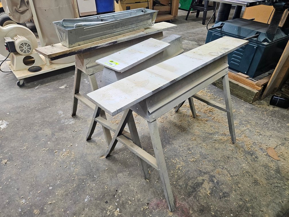 4 Assorted Folding Sawhorses