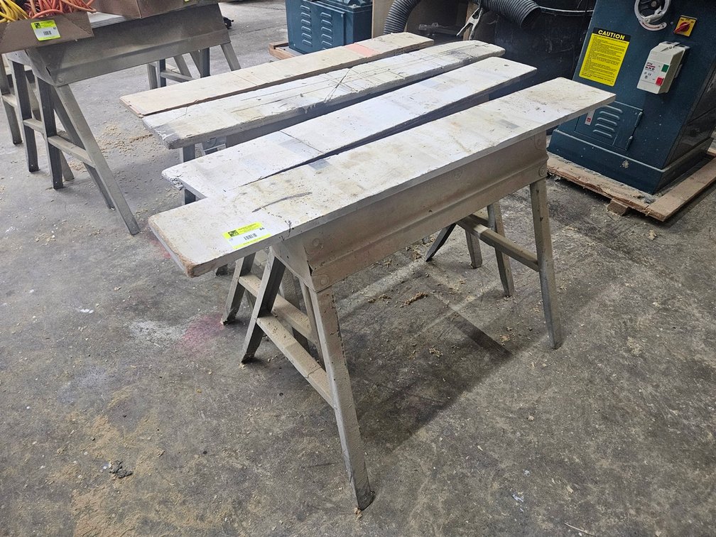 4 Assorted Folding Sawhorses