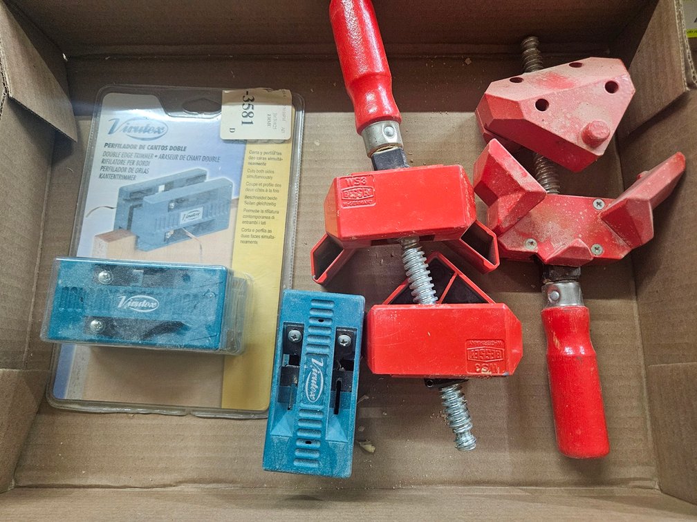 2 Bessey Clamps, 2 Virtutex Double Edge Trimmers