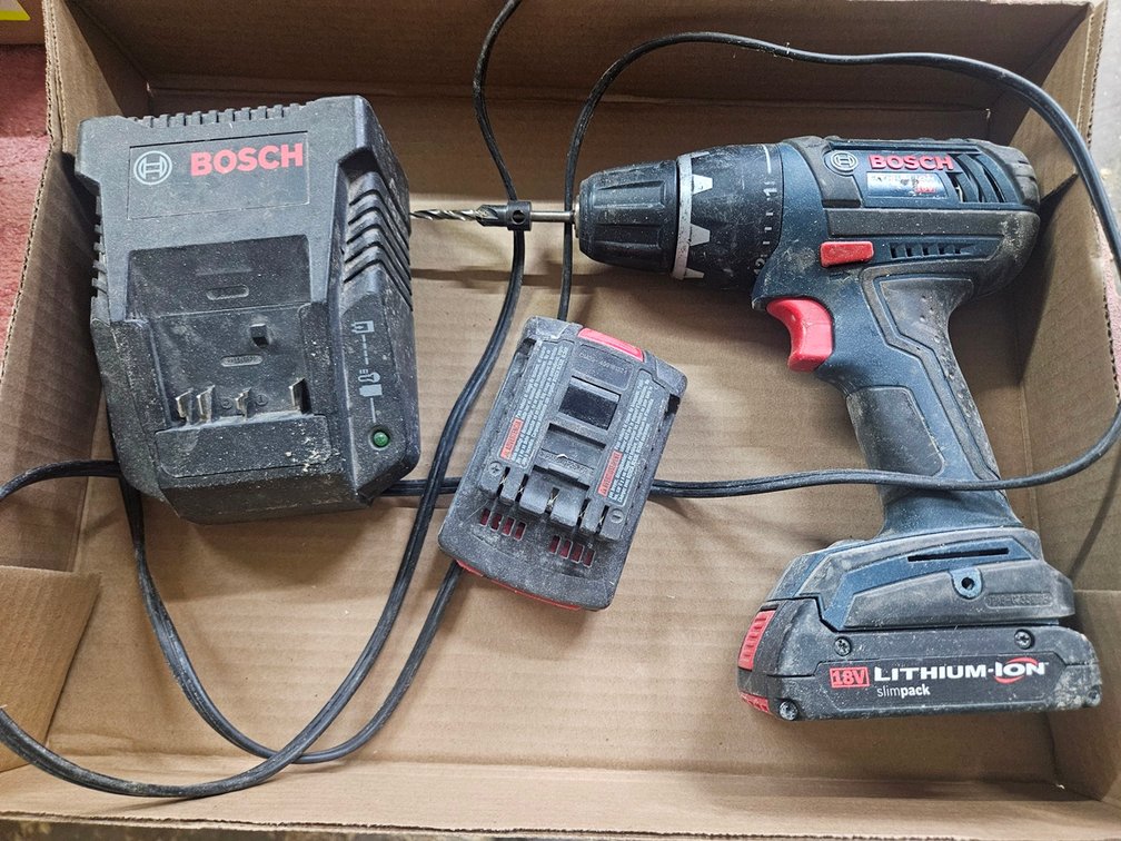 Bosch 18V Drill, 2 Batteries and Charger