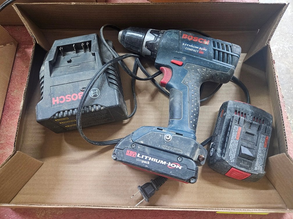 Bosch 18V Drill, 2 Batteries and Charger