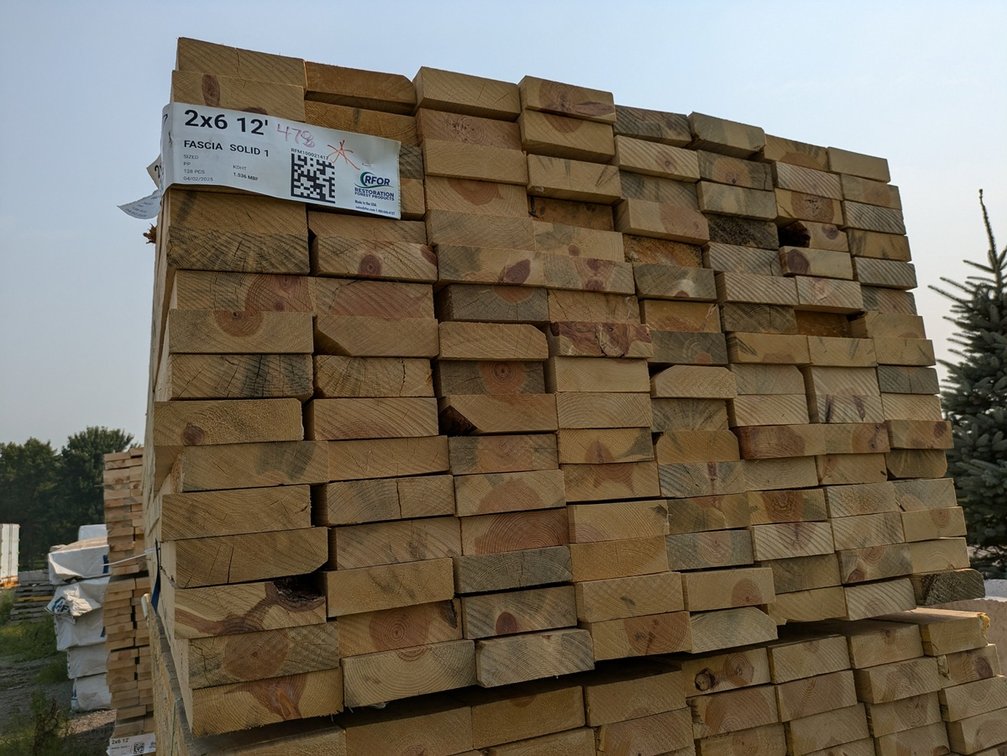 Pine, 2x6, Saw Texture, Finger Joint Kiln Dried, 128 Pieces, 12' Long, 1536 Linear Feet
