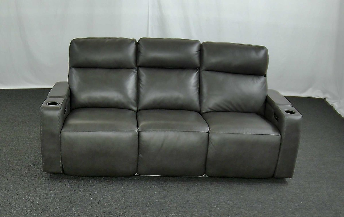 Macys Greymel Leather Power Reclining Sofa W/Wireless Charger Online Retail: $2579