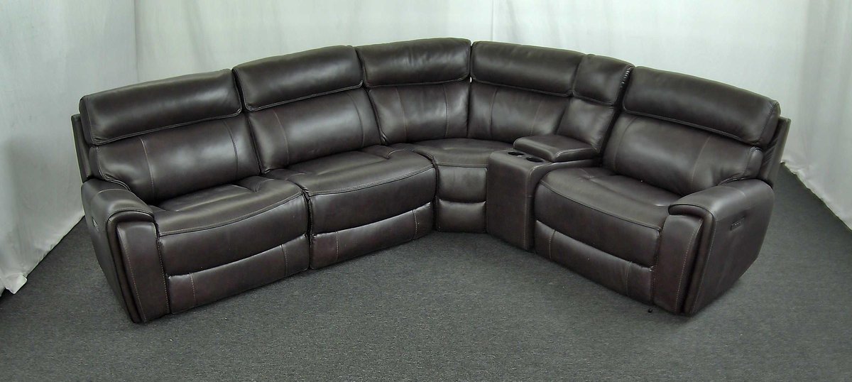 Macys Hutchenson 5pc Leather Power Reclining Sectional