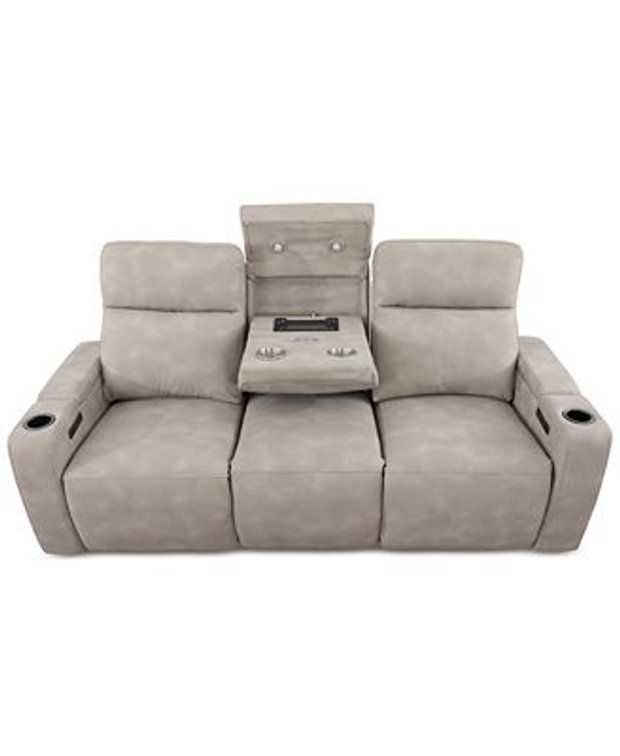 Macys Greymel Fabric Power Reclining Sofa W/Wireless Charger Online Retail: $1999
