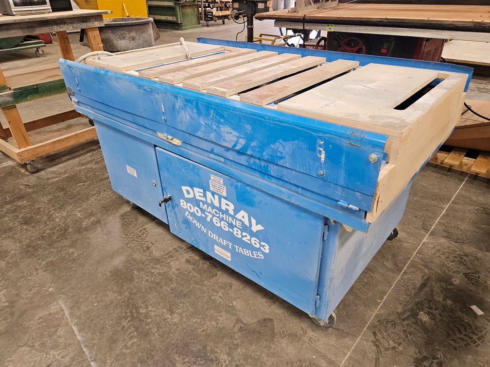 Denray Machine Down Draft Table on Wheels, 230V, 3 PH, 68"x34" Table Size