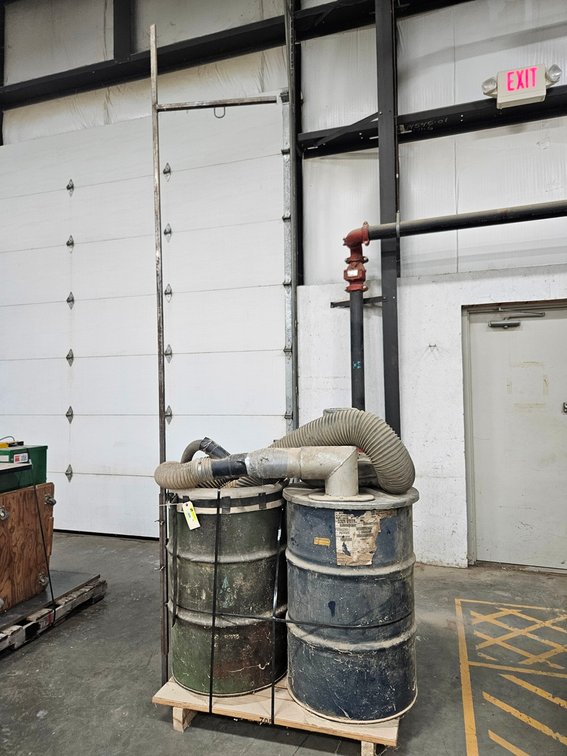 Dust Collector with 2 Metal Drums, Dayton 1.5 HP, 3 PH