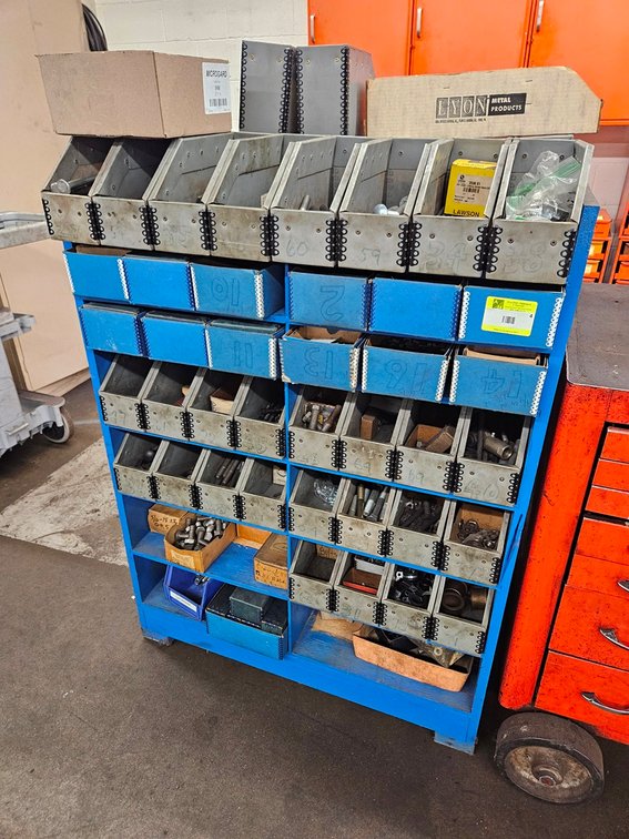 Automotive Hardware Cabinet with Contents, 35"x12"x47"