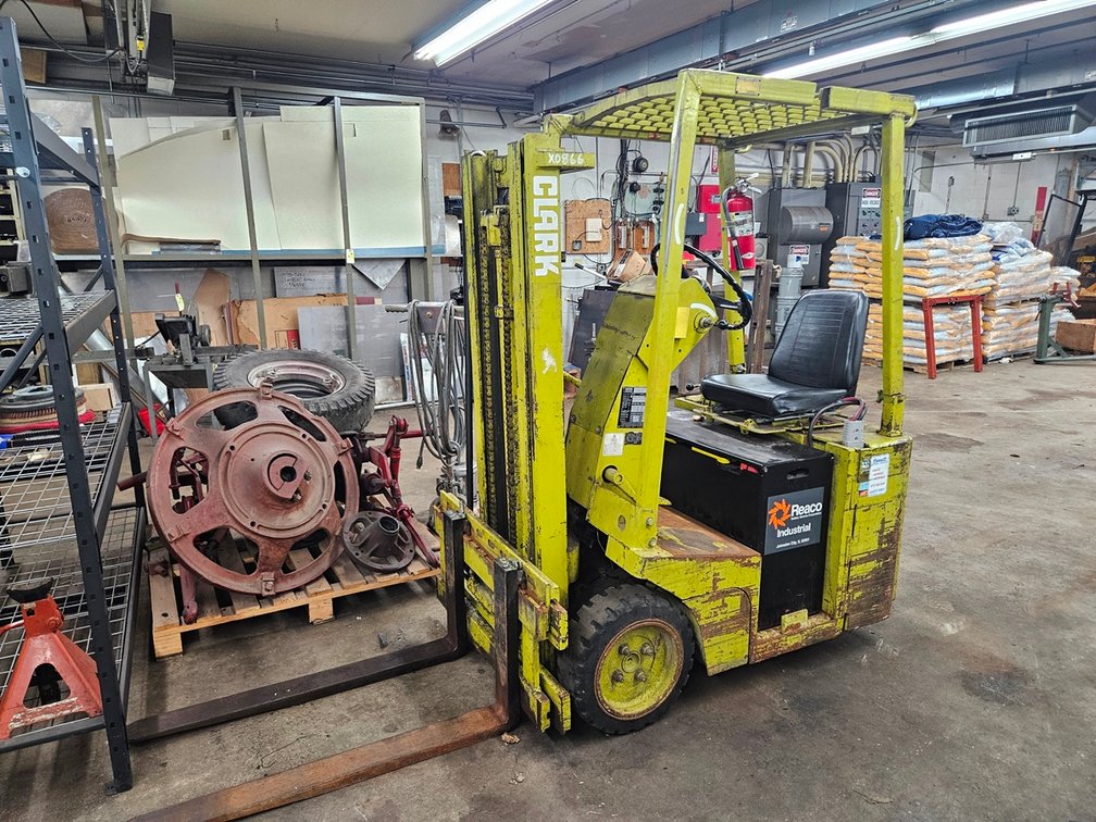 Clark 24V Forklift with Charger, Model TW25B, 2150 Lb. Capacity
