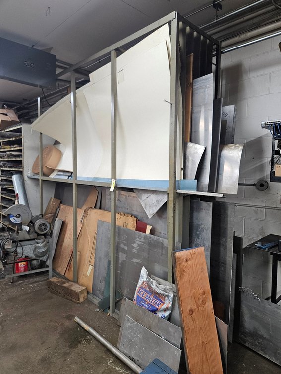Metal Sheet Stock Rack 132"x42"x108" with Contents