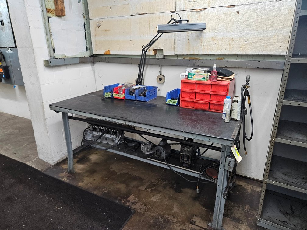 Metal Work Bench 73"x35"x34" with Contents