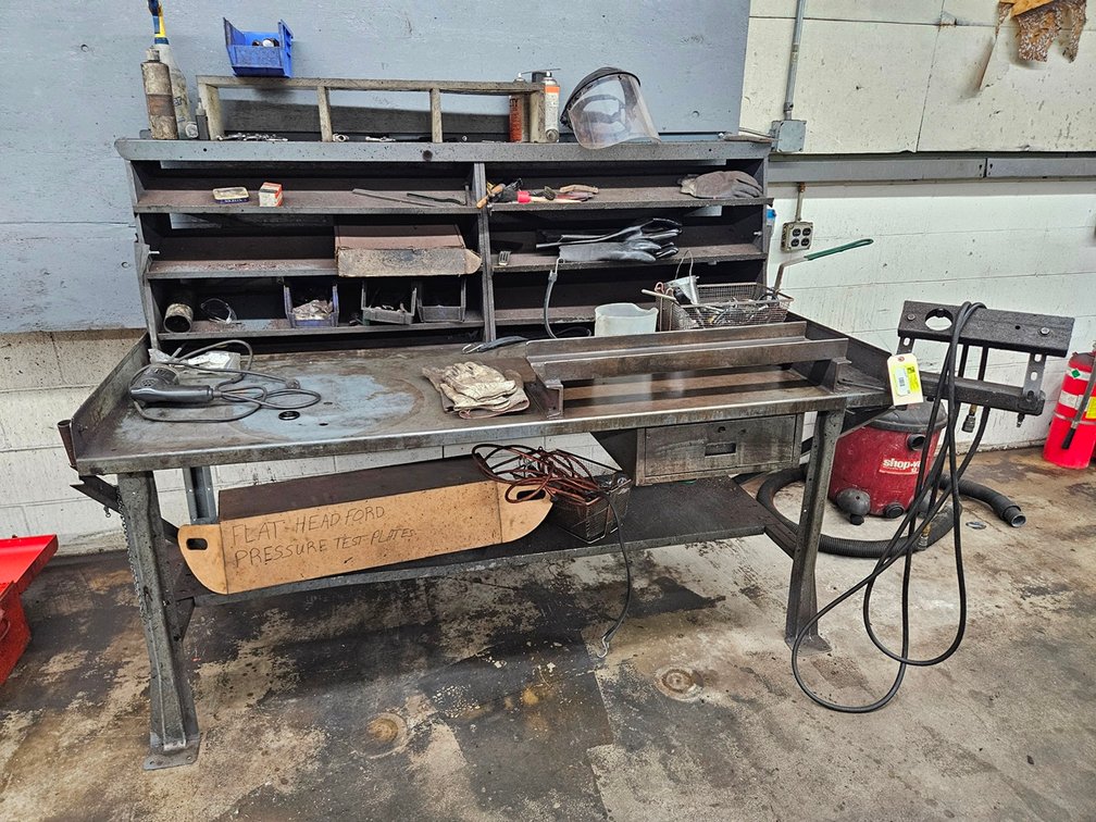 Metal Work Bench 72"x36"x56" with Contents