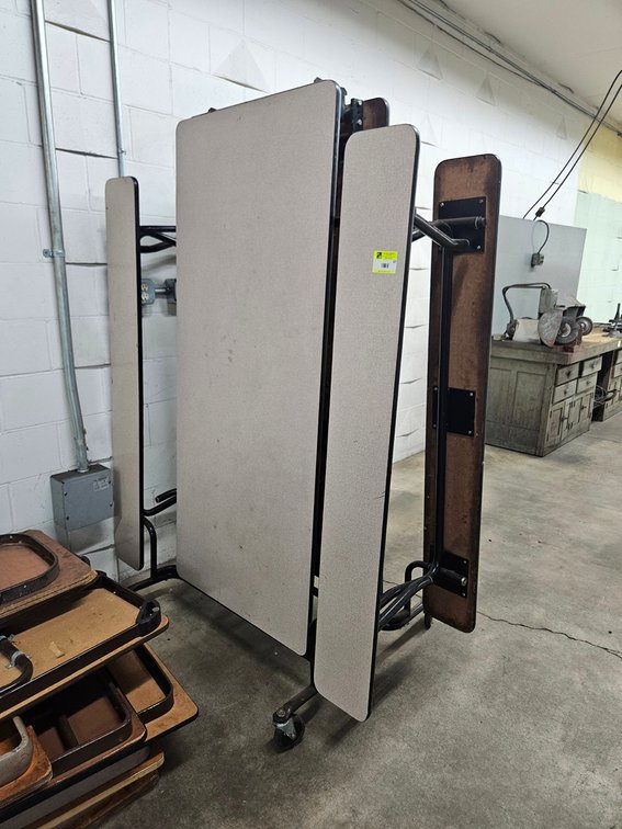 Folding Lunch Room Table on Wheels, 140" Long