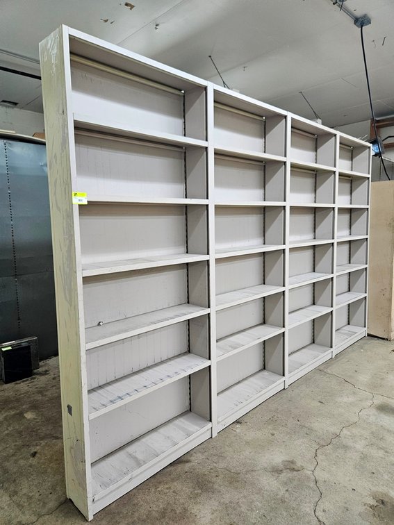 4 Metal Connected Shelves, 36"x9"x88" Each