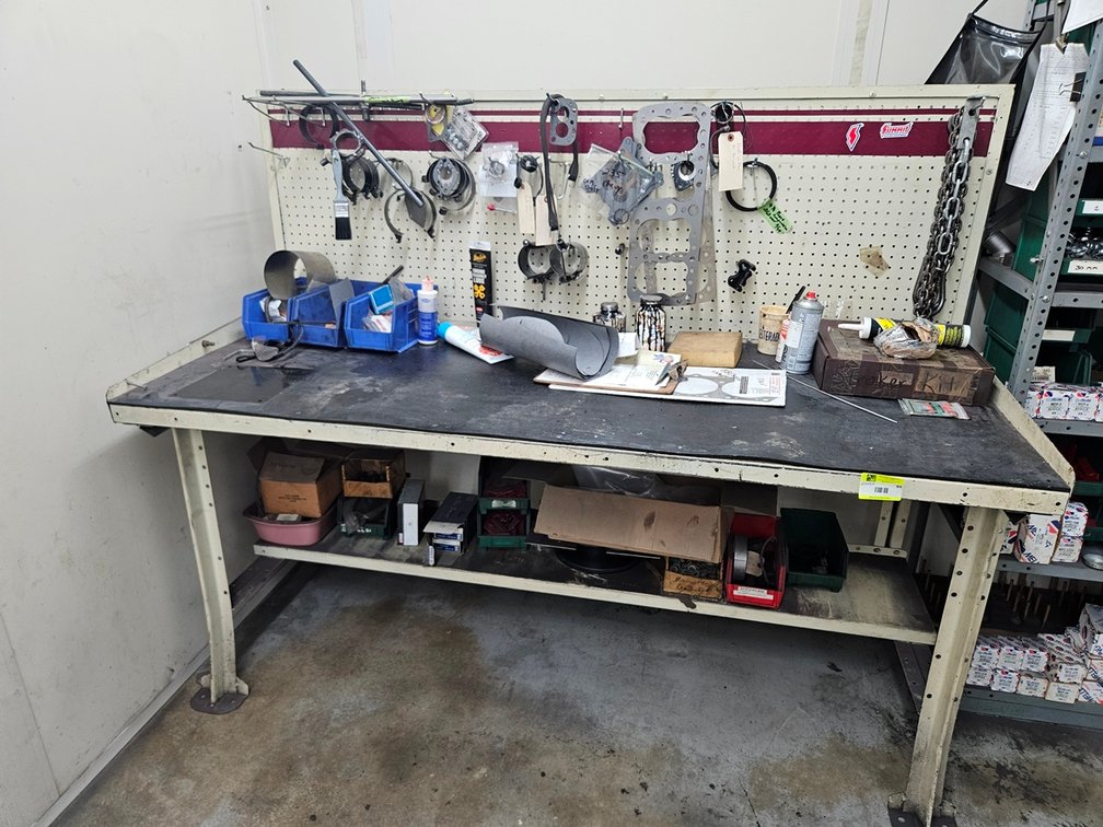 Metal Work Bench 72"x32"x60" with Contents
