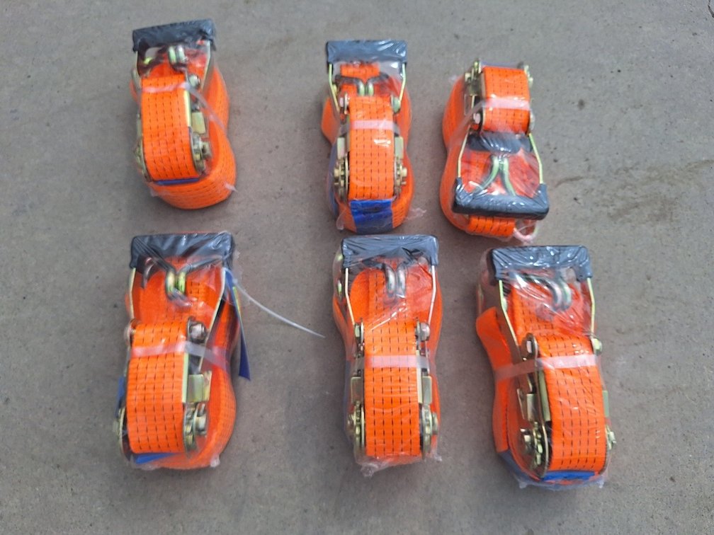 6 Ratchet Straps, 27'x2", Model RS5007