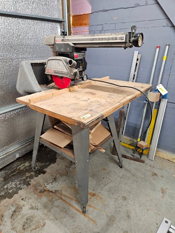 Craftsman 10" Radial Arm Saw on Stand with Wheels, Model 113.28461